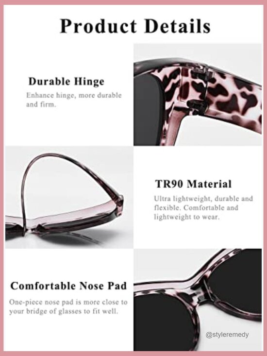 Polarized Fit Over Sunglasses for Glasses Wearers, Retro Cat Eye Style